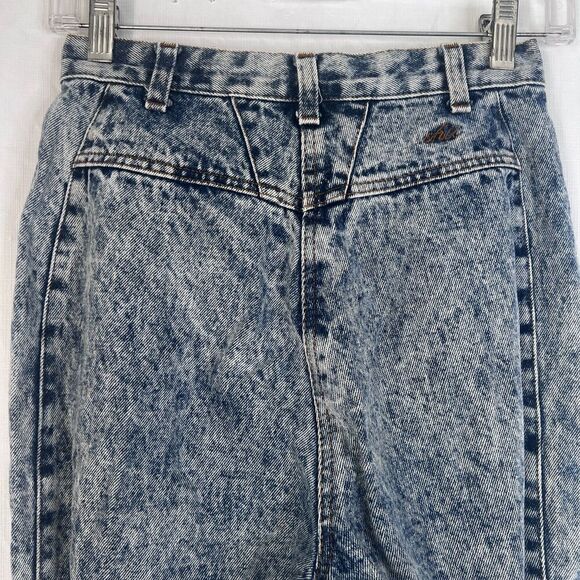 Chic VTG Y2K Acid Wash Pleated Front Denim Jeans Size 8* (0-2 SMALL)* Retro 80s - Picture 11 of 11